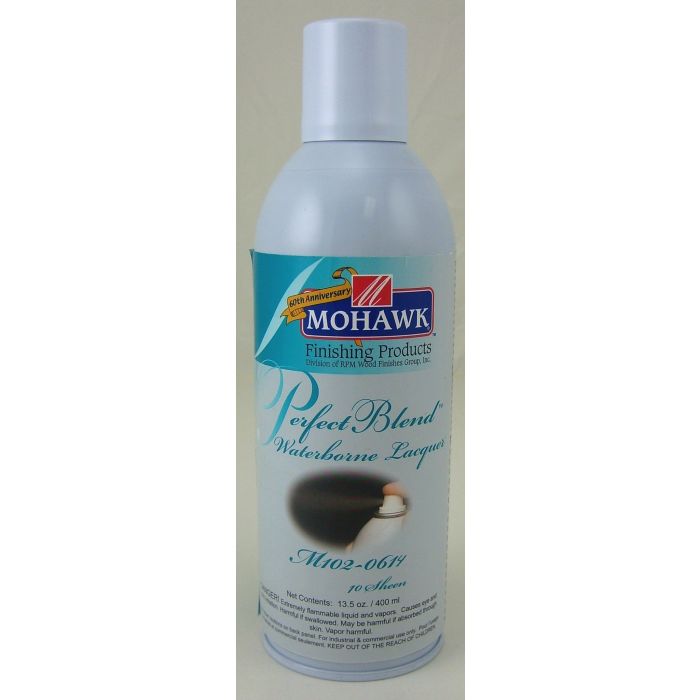 Mohawk perfect blend waterborne lacquer aerosol 10 sheen clear flat 13