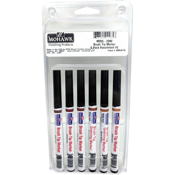 Mohawk Brush Tip Graining Marker 2 Color Assortment 6 Pack