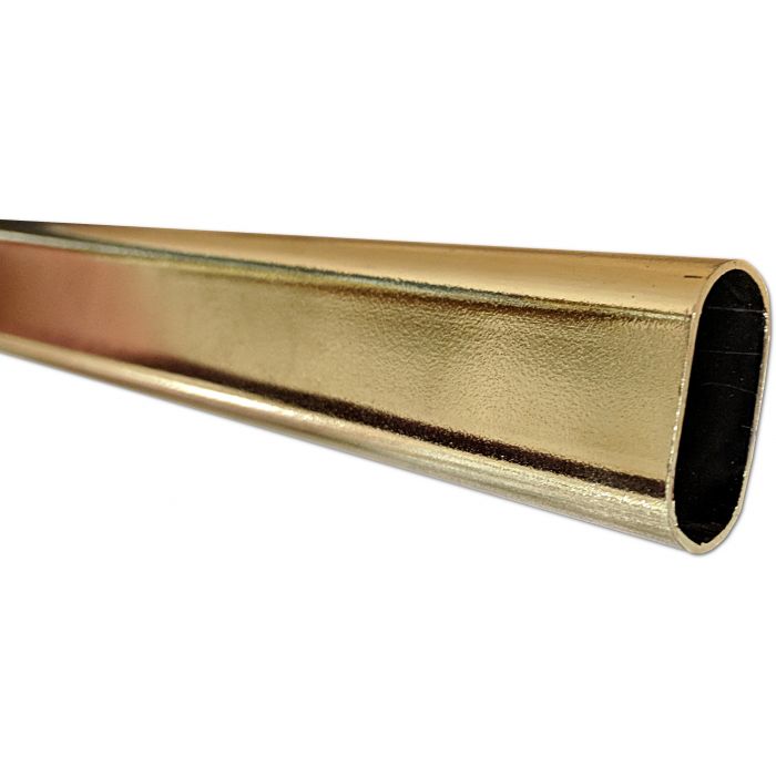 8 Polished Brass Steel Closet Rod Oval 15mmx30mm