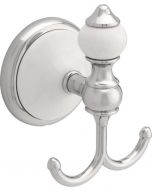 Polished Chrome & White 3-3/32" [79.50MM] Robe Hook by Liberty - 126643