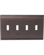 Oil Rubbed Bronze 11-5/8in. [294.90MM] 4 Toggle Wall Plate by Amerock sold in Each - 36503-ORB - Discontinued