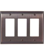 Oil Rubbed Bronze 9-27/32" [250.00MM] 3 Rocker Wall Plate by Amerock sold in Each - 36506-ORB