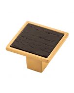 Brushed Golden Brass with Black Wood 1-7/16" Knob, Fuse by Belwith Keeler - B076617WB-BGB