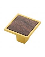 Brushed Golden Brass with Walnut 1-7/16" Knob, Fuse by Belwith Keeler - B076617WN-BGB