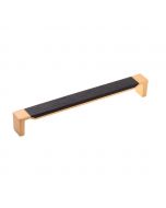 Brushed Golden Brass with Black Wood 224MM Pull, Fuse by Belwith Keeler - B076623WB-BGB