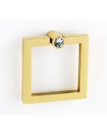Crystal On Unlacquered Brass Small Convertibles Ring Pull Mount by Alno sold in Each - C2660-PB/NL
