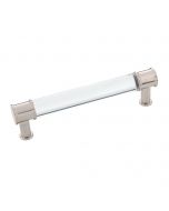 Crysacrylic With Satin Nickel 5-1/32" [128.00MM] Pull by Hickory Hardware sold in Each - P3635-CASN