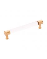 Crysacrylic With Brushed Golden Brass 6-5/16" [160.00MM] Pull by Hickory Hardware sold in Each - P3702-CABGB