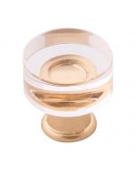 Crysacrylic With Brushed Golden Brass 1" [25.40MM] Knob by Hickory Hardware sold in Each - P3708-CABGB