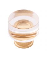 Crysacrylic With Brushed Golden Brass 1-1/4" [32.00MM] Knob by Hickory Hardware sold in Each - P3709-CABGB