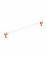 Crysacrylic With Brushed Golden Brass 12" [304.80MM] Pull by Hickory Hardware sold in Each - P3711-CABGB