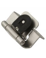 Satin Nickel Single Demountable 1/2" Overlay Hinge by Hickory Hardware, SKU: P5313-SN